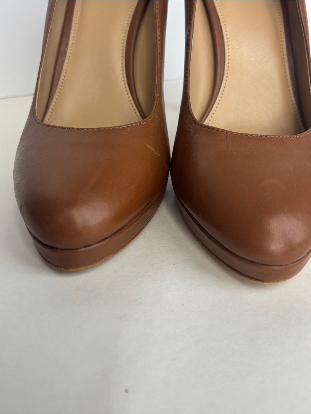 MICHAEL Michael Kors Cognac Leather Stiletto Pumps - Picture 6 of 8